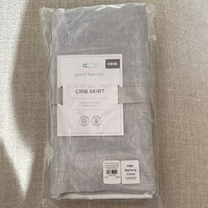 Pottery Barn Baby Gray Linen Crib Skirt